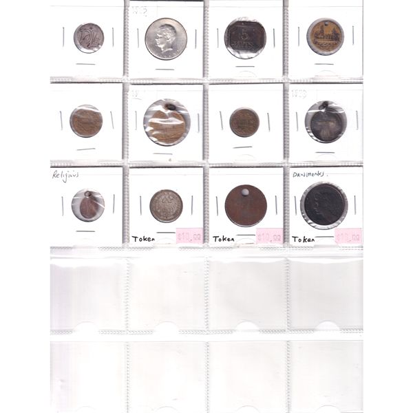 World Bulk Collection of Assorted Tokens. 12pcs. 