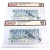 Image 1 : BC-56b & BC56c 1986 $5 BCS GEM UNC Original. 2pcs.