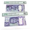 Image 1 : BC-75 & BC-77a 2017-2018 $10 PMG GEM UNC65 EPQ Wilkins-Poloz Printer: CBNC-Polymer. 2pcs.