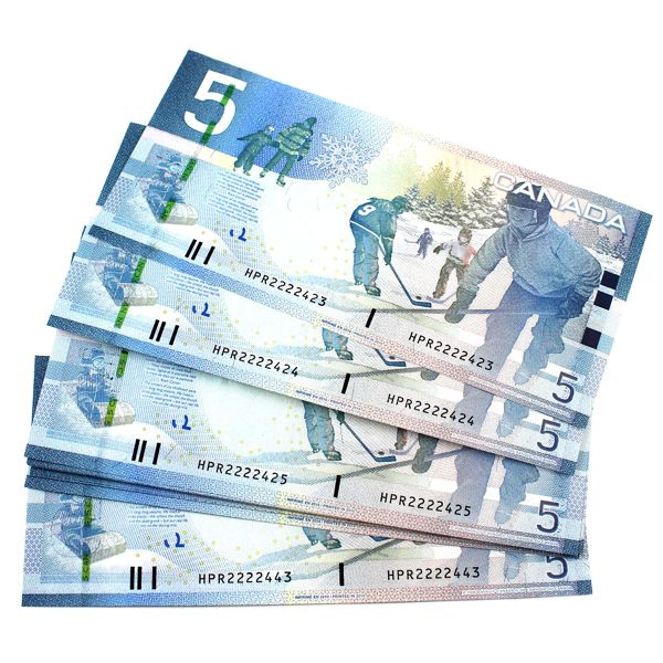 21x BC-67b-i $5 Jenkins-Carney Notes In Sequence SN: HPR2222423 to HPR2222443. 21pcs. 