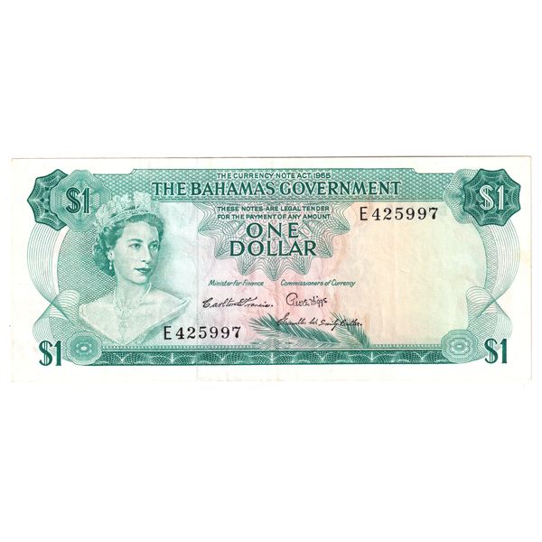 Bahamas 1965 Pick-18b $1 EF SN: E425997