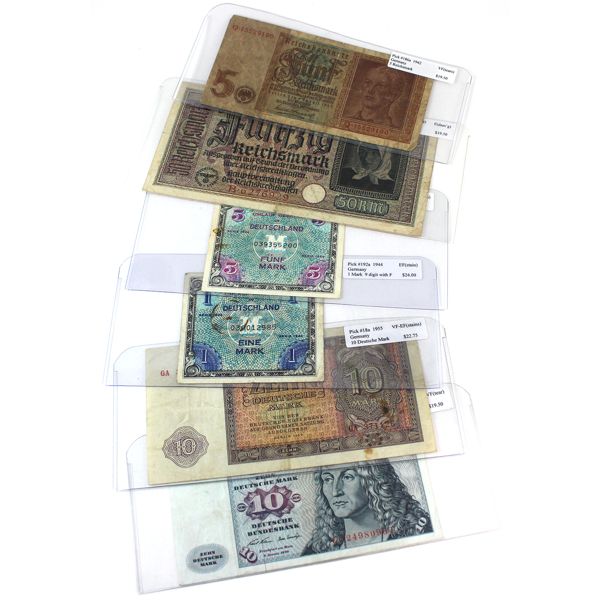 Germany 1942-1970 Notes F to AU. 6pcs. 