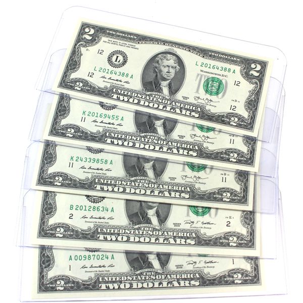 USA 2009 & 2013 $2 Various Grades. 5pcs. 