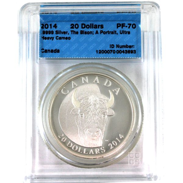 2014 $20 The Bison: A Portrait CCCS PF70 Ultra Heavy Cameo (Tax Exempt) 