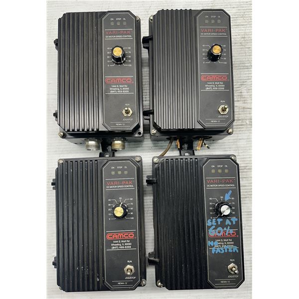 Lot of (4) Camco #NEMA-12 Vari-Pak DC Motor Speed Controls