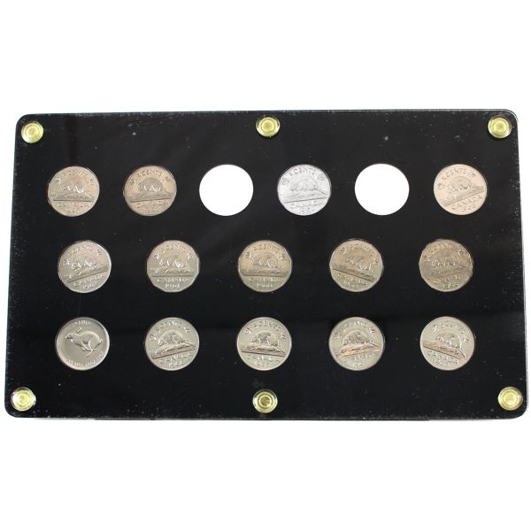 1953-1967 Canada Proof Like 5-cent Nickel in Vintage Holder.