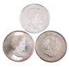 Image 2 : 3x 1.5oz Canada 2013-2016 $8 .9999 Fine Silver Coins. 3pcs. (Tax Exempt) 