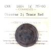 Image 1 : 1-cent 1884 Obverse 2 ICCS MS60 Trace Red.