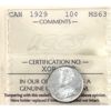 Image 1 : 10-cent 1929 ICCS MS63 (Scratched) 