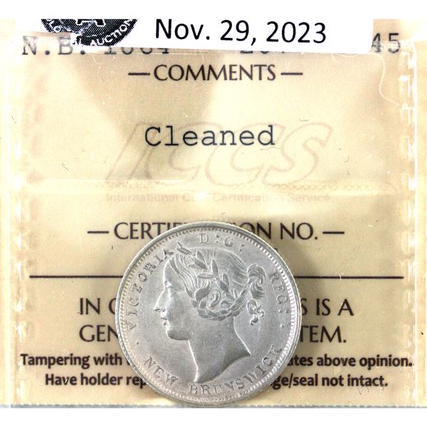 20-cent New Brunswick 1864 ICCS EF45 (Cleaned)