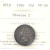 Image 1 : Newfoundland 20-cent 1896 Obverse 2; Small 96 ICCS VF-30 