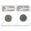 Image 1 : 25-cent 1867-1992 Commemorative SP69 & 1994 SP68. Both Are ACG Certified. 2pcs.