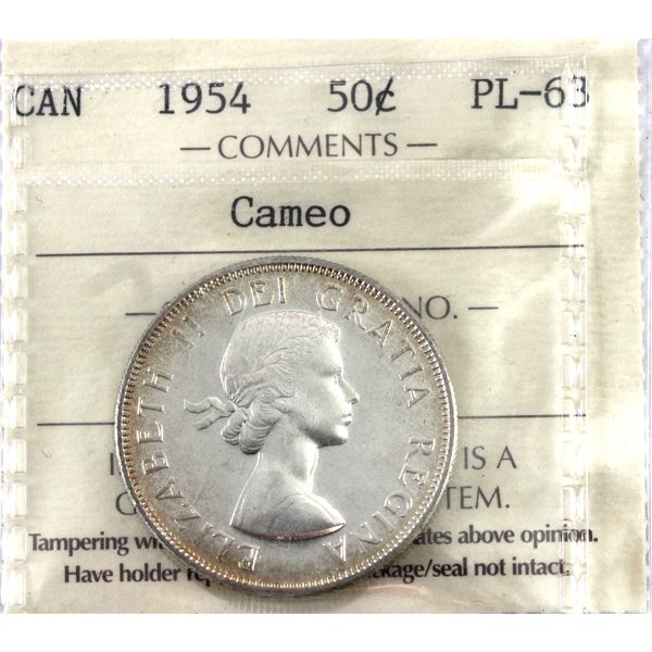 50-cent 1954 ICCS PL63 Cameo