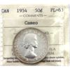 Image 1 : 50-cent 1954 ICCS PL63 Cameo