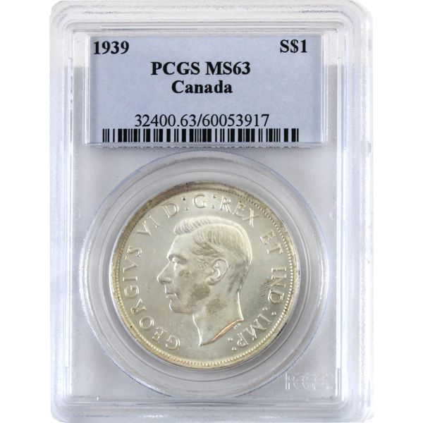 Silver $1 1939 PCGS MS63