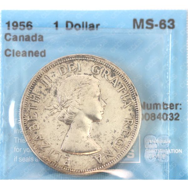 Silver $1 1956  CCCS MS63 (Cleaned)