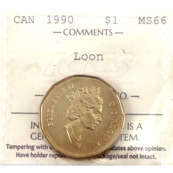 Loon $1 1990 ICCS MS66