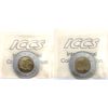 Image 2 : $2 2010 14 Serrations & 16 Serrations ICCS MS65. 2pcs. 