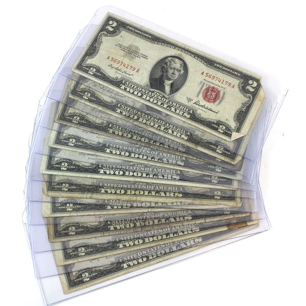 10x USA 1953 $2 Bulk Collection of USA Banknotes. 10pcs.  