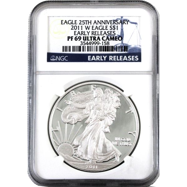  USA Silver 2011-W $1 25th Anniv. Silver Eagle NGC PF69 Ultra Cameo *Early Releases* (Tax Exempt). 