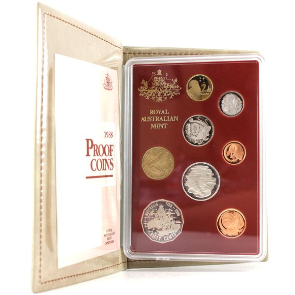 Australia 1988 8 Coin Proof Set in Original Display Case & Packaging From The Royal Australian Mint.