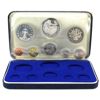 Image 1 : Barbados 1973 8 Coin First National Coinage of Barbados Proof Set in Original Display Case With COA.
