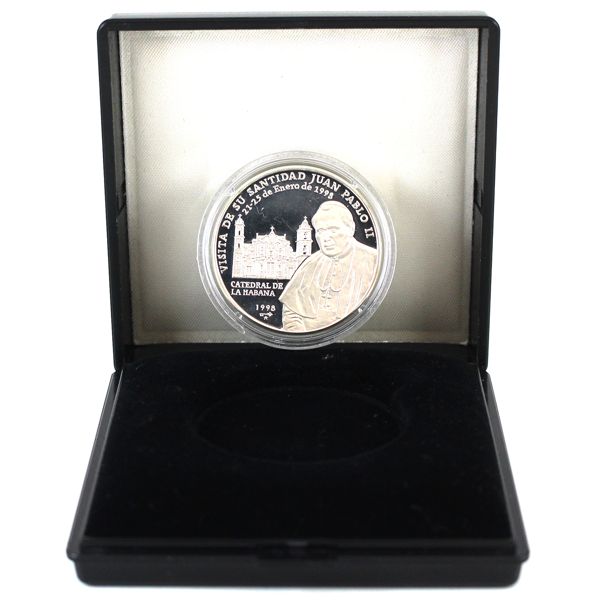 Cuba Silver 1998 100 Pesos Visit of Pope John-Paul II to Cuba With COA. (Tax Exempt)