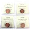 Image 2 : 1-cent 1977, 1979, 1984 & 1991 ICCS MS65 Red. 4pcs.