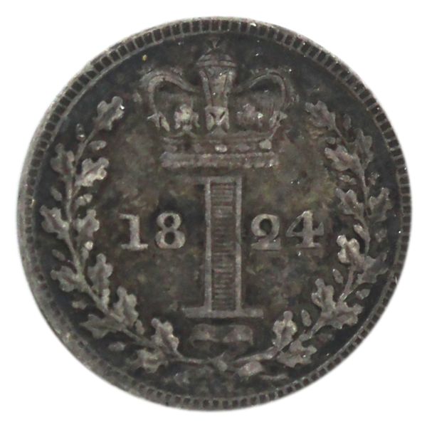 Great Britain Silver 1824 1 Penny EF-AU. Low Mintage of 9504.