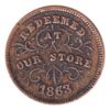 Image 2 : USA 1863 Civil War Token - Robinson & Ballou Grocers Troy N.Y. 'Redeemed At Our Store'
