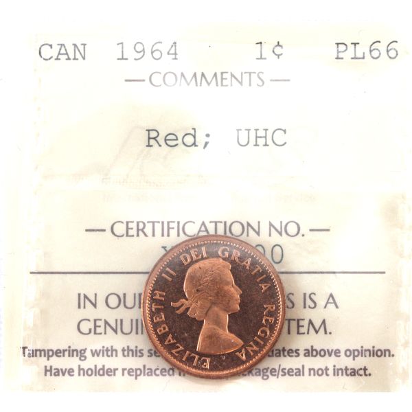 1-cent 1964 ICCS PL66 Red; UHC