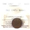 Image 1 : 1-cent 1967 Dbl 1967 ICCS MS60 Brown