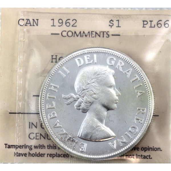 Silver $1 1962 ICCS PL66 Heavy Cameo