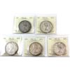 Image 1 : Silver $1 1958-1963 ICCS VG10 to AU50. 5pcs