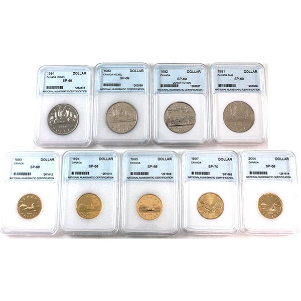 Nickel & Loon $1 1981-2004 NNC SP68 to SP70. 9pcs. 