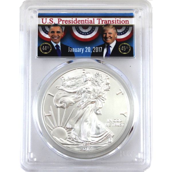 USA Silver 2017 $1 Silver Eagle U.S Presidential Transition PCGS MS70 (Tax Exempt)