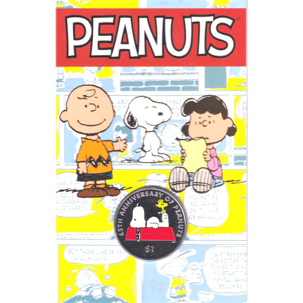 British Virgin Islands 2015 $1 65th Anniv. Of Peanuts in Pobjoy Mint Packaging. 
