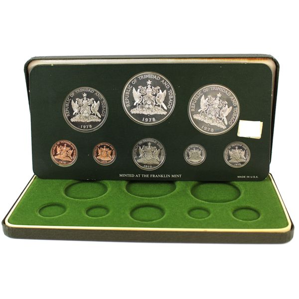 Republic of Trinidad And Tobago 1978 8-Piece Proof Set Minted at The Franklin Mint 