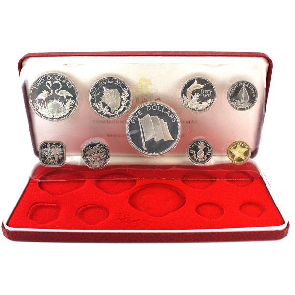 Commonwealth of the Bahamas 9-Piece Proof Set Minted at The Franklin Mint 