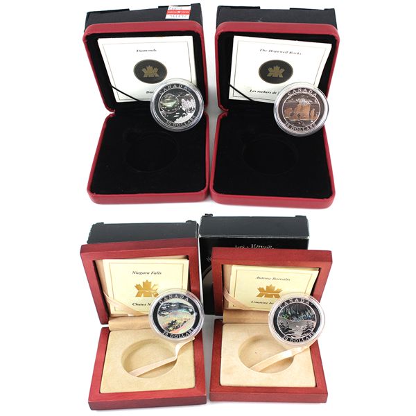 2003-2005 $20 Natural Wonders .9999 Fine Silver Coins. 4pcs (Tax Exempt)