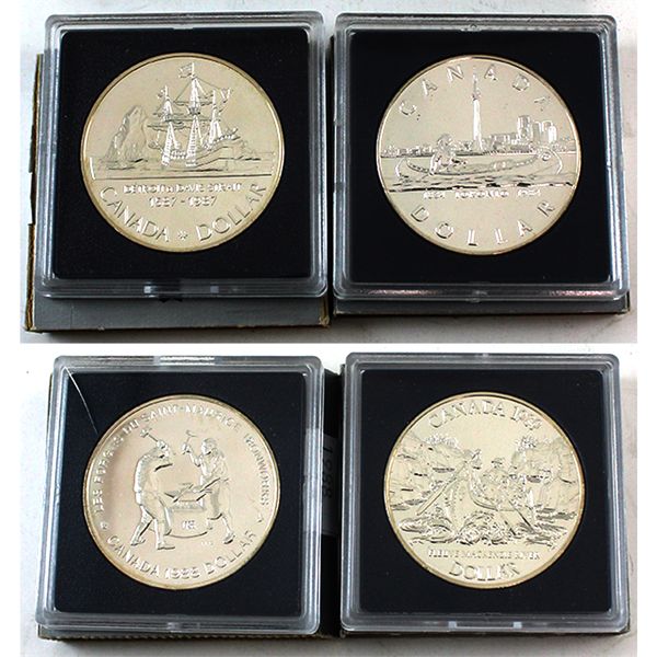 1984, 1987, 1988 & 1989 Proof Silver Dollar. 4pcs