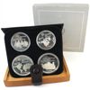 Image 1 : 1973 Olympic Commemorative 4-Piece .925 Silver Proof Set in Wooden and Leather Display Case 