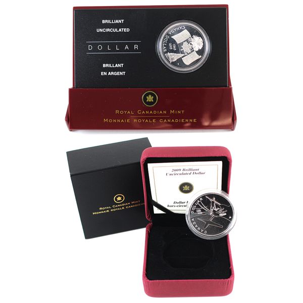 2005 & 2009 $1 Brilliant Uncirculated Fine Silver Coins. 2pcs.