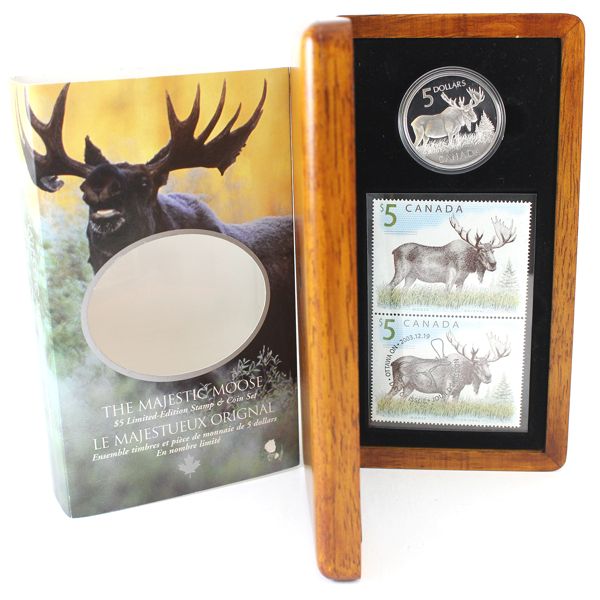 2004 Majestic Moose $5 Coin and Stamp Set