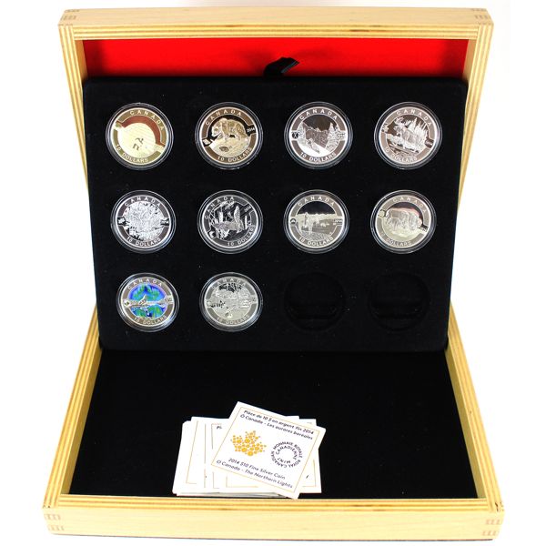 2014 $10 O Canada Fine Silver 10-Piece Set (Tax Exempt)
