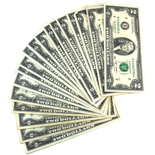 USA 4x 1995, 13x 2003 & 2009 $2 Banknotes. Please see images for variety. 18pcs.