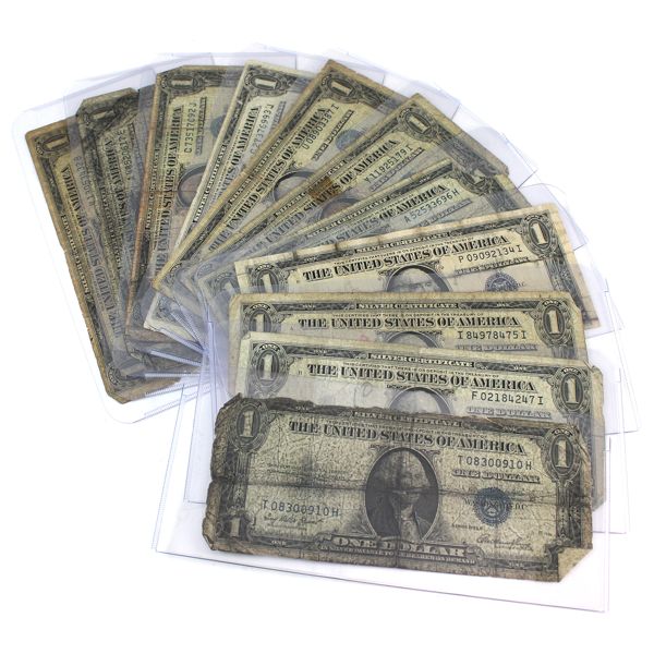 USA 1935 $1 Silver Certificate Bank Notes. 11pcs