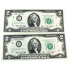 Image 1 : USA Pair of 1976 FR#1935C $2 'Consecutive Star Notes' Neat Serial *C00005706-*C00005707. 2pcs.