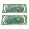 Image 2 : USA Pair of 1976 FR#1935C $2 'Consecutive Star Notes' Neat Serial *C00005706-*C00005707. 2pcs.