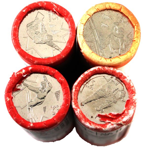 25-cent Vancouver Olympics Original Rolls of 40pcs. 4 Rolls